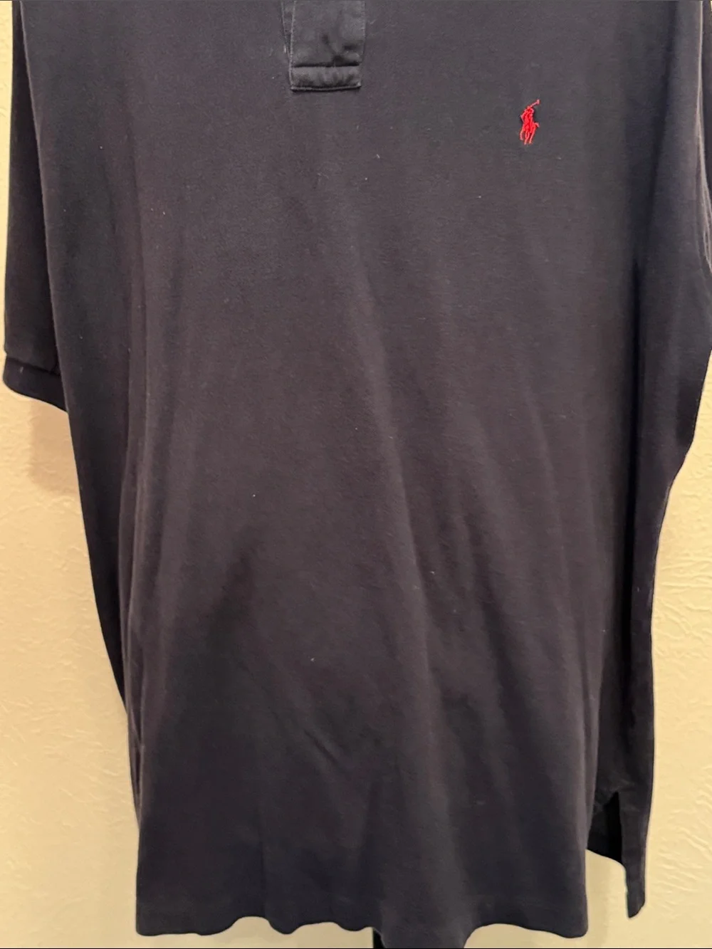 🐎🐎🐎BOGOHO🐎🐎🐎Polo by Ralph Lauren Navy Polo with Red Pony White Collar Trim-2XL